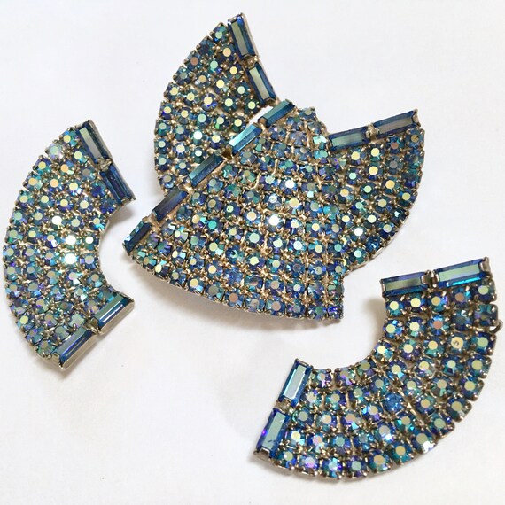 Sculptural Abstract Brooch Earrings Demi Parure –… - image 7