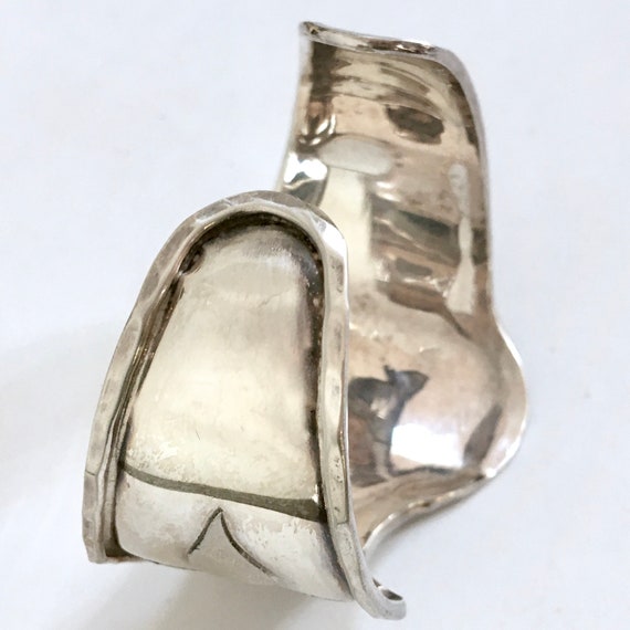 Wavy 925 Sterling Silver Wide Cuff Bracelet – Hig… - image 6