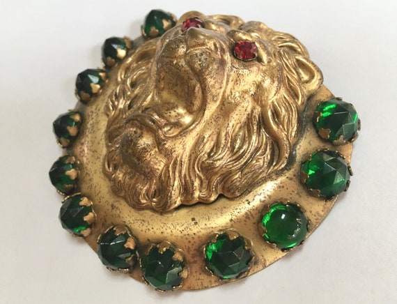 BEN MELTZER Large Brass Repousse Roaring Lion Dre… - image 5