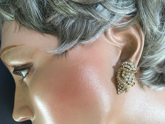 CINER Pavé Crystal Rhinestone Clip On Earrings – … - image 3