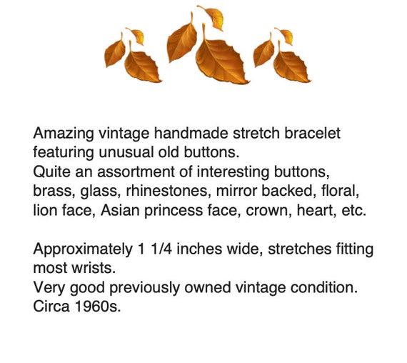 Antique Buttons Bracelet – Old Buttons On Stretch… - image 2