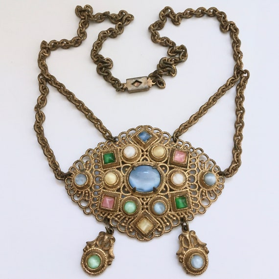 Antique Victorian Revival Festoon Necklace – Past… - image 3