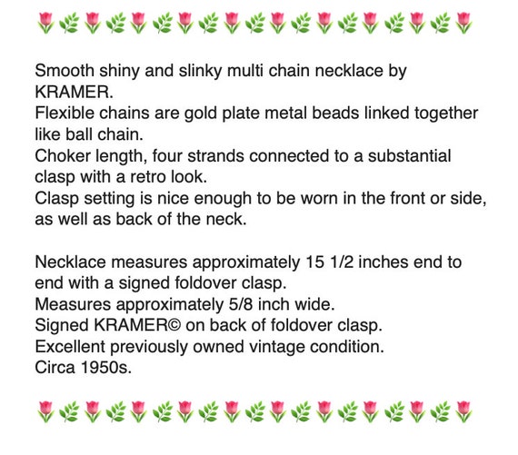 KRAMER Slinky Multi Chain Necklace – Mid Century … - image 2