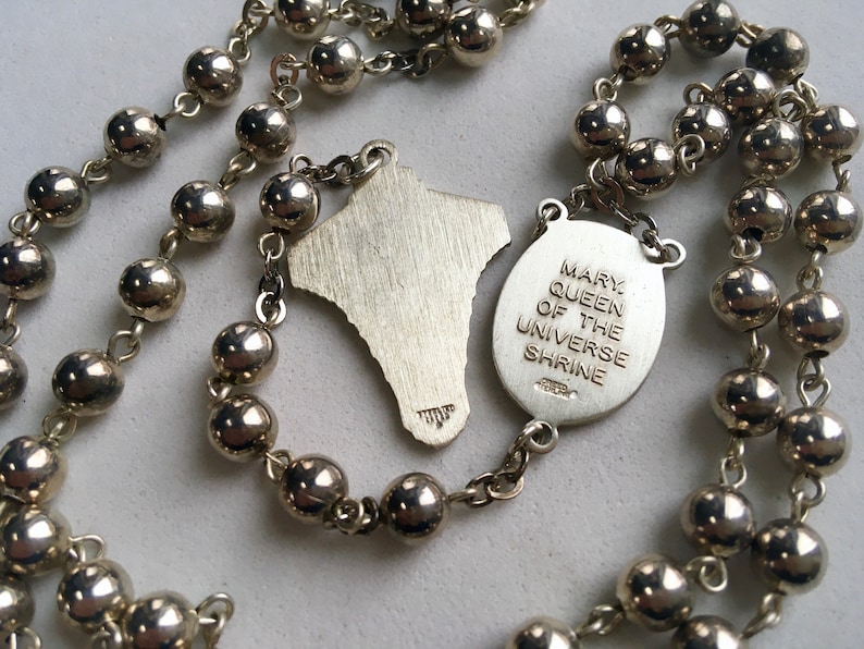 Creed Sterling Religious Catholic Necklace Silver Beads Etsy