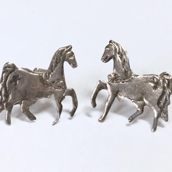 Equestrian Horses Brooch & Earrings – Sterling Si… - image 4