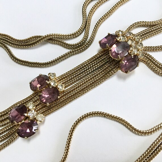 Amethyst Rhinestone Foxtail Tassel Chain Festoon … - image 2