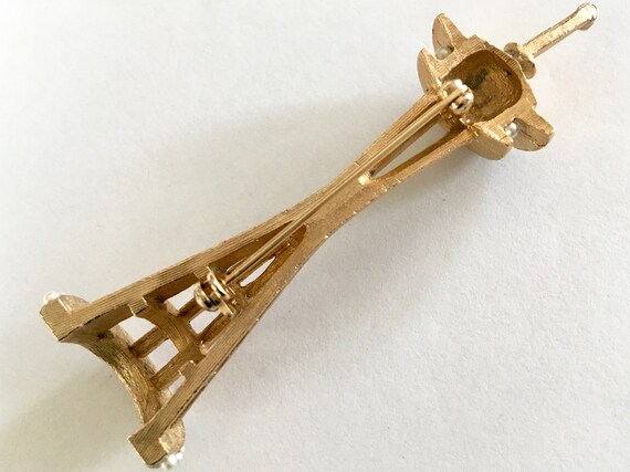 Space Needle Brooch With Faux Pearls – Retro Figu… - image 7