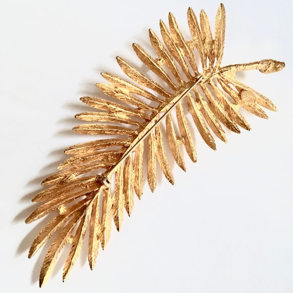 Large Judy Lee Leaf Brooch – Huge Gold Plate Faux… - image 6