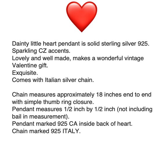 Sterling Silver 925 Open Heart Pendant – CZ Stone… - image 2