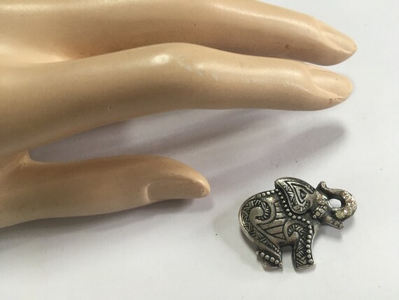 Darling Little Elephant Pin – Small Silver Figura… - image 3