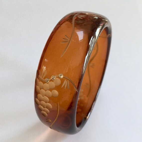 Carved Grapes Apple Juice Bangle Bracelet – Honey… - image 3