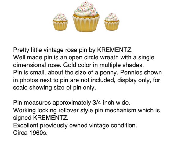 KREMENTZ Floral Pin – Two Color Rose Brooch – Lov… - image 2