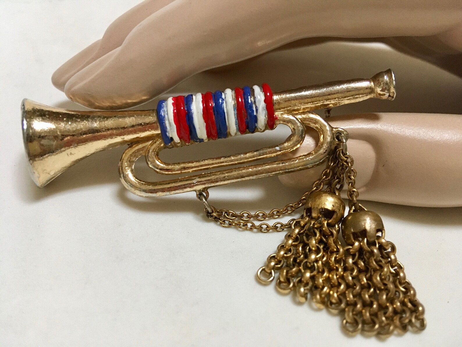 Bugle Brooch Figural Patriotic Jewelry Vintage Signed Coro Etsy
