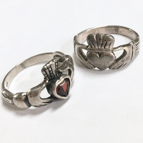Claddagh Lot – Two 925 Sterling Silver Rings – Ir… - image 7