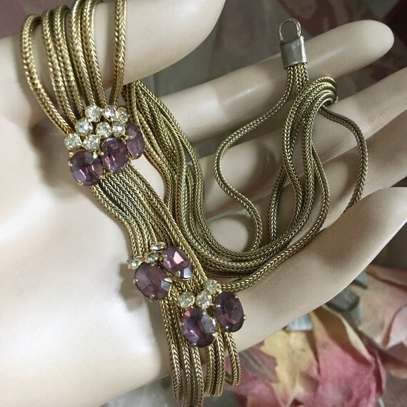 Amethyst Rhinestone Foxtail Tassel Chain Festoon … - image 5