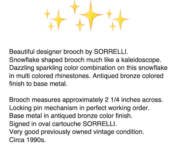 Snowflake Crystal Brooch – Sorrelli Designer Sign… - image 2