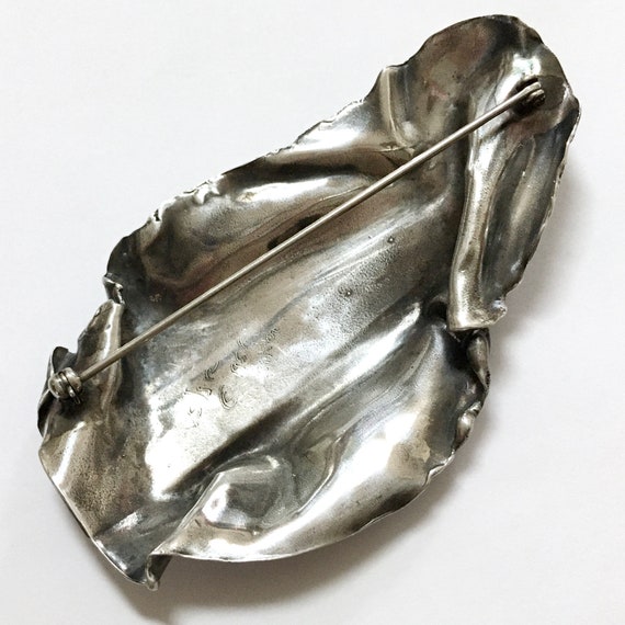 Avante-Garde Sterling Brooch – Large Silver Abstr… - image 9