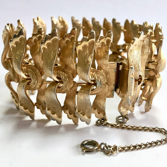 Francois Wide Gold Tone Linked Bracelet – High En… - image 1