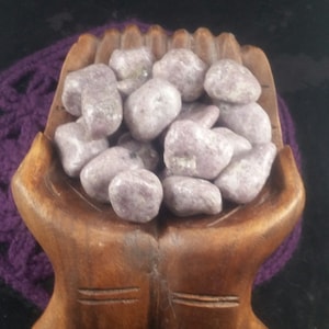 Lepidolite Tumbled Stone Polished Crystal Stones Lavender Crystals Unique light purple sparkle lithium large tumbles