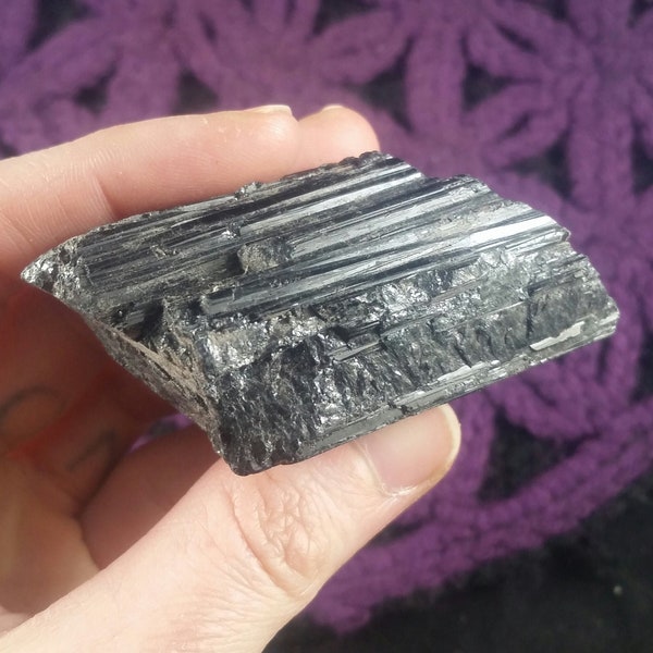 Black Tourmaline Crystal Stones Natural Crystals chunk Rough Protection Schorl raw grounding haystack large