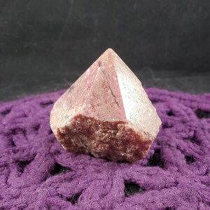 Rhodonite Top Polished Self Standing Crystal Point Gemstones Stones Crystals Natural Pink Grey Tower standing generator Brazil