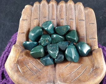 Bloodstone Tumbled Stone Polished Crystal Dark Green Stones Crystals Pocket tumbles