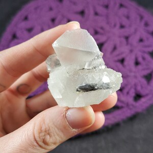 Fluorite Octahedron with Calcite New Find Green Crystal Stone Xianghualing Hunan Prov China raw rough natural sacred geometry