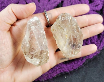 2 Raw Clear Quartz Chunks Rough Stone Crystal Pieces Brazil Stones Crystals