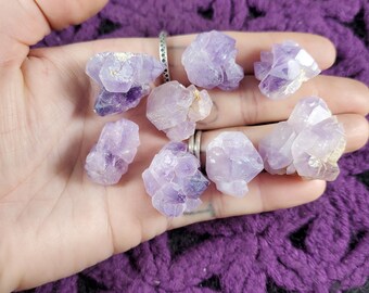 8 Amethyst Elestial Crystal Clusters Stones Points natural Madagascar parcel wholesale gridding set bulk lot