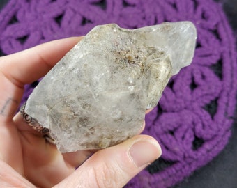 Lodolite Quartz Point White Inclusion Stone Phantom Crystal Natural inclusions terminated elestial