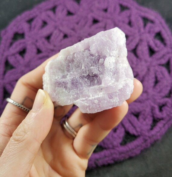 Raw Kunzite Crystal Rare Stones Light Purple Crystals Love Heart