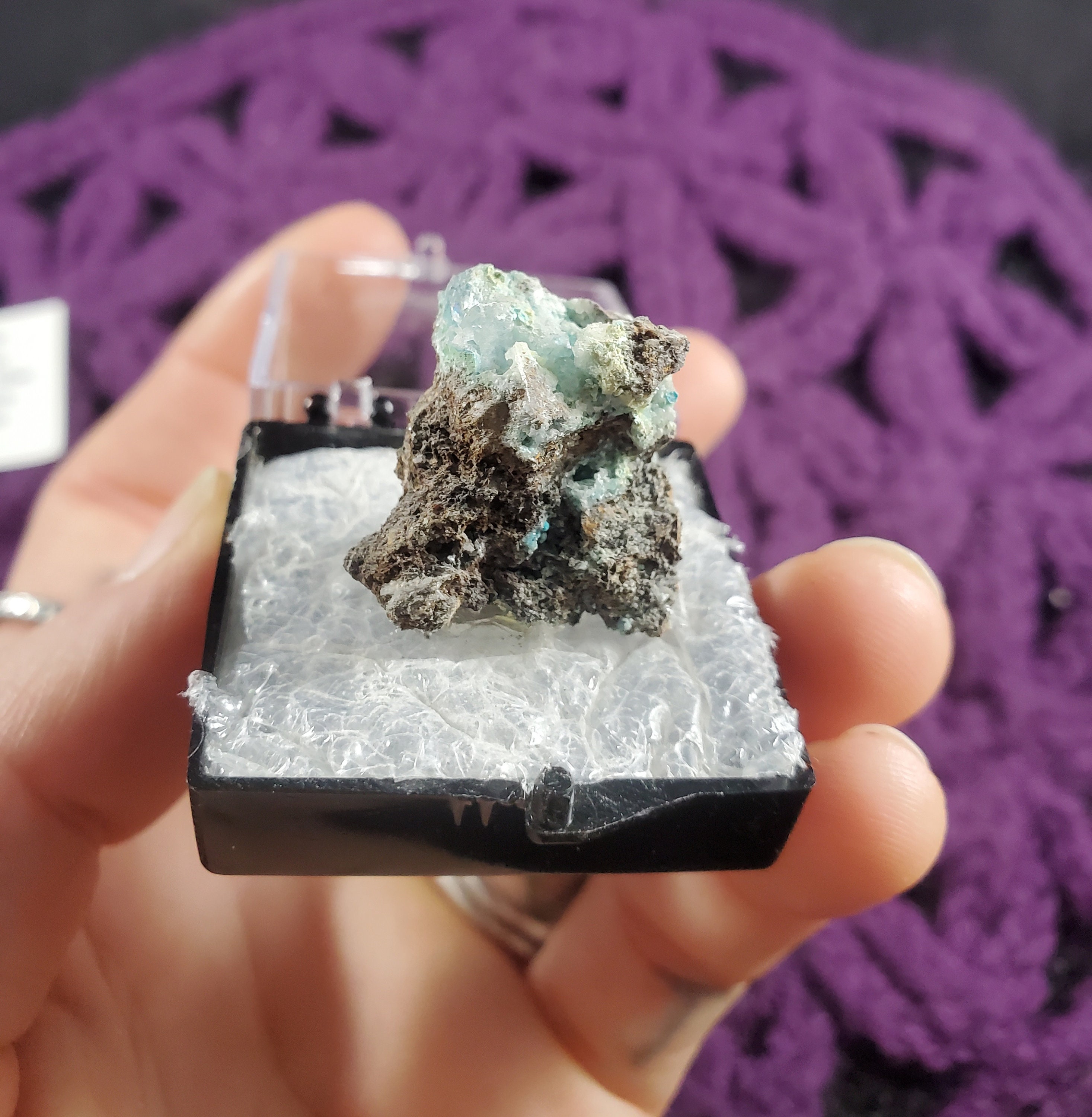 Rosasite With Calcite Crystal Thumbnail Stones Crystals Santa Rosa Mine ...