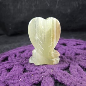 Green Banded Calcite Cobra Polished Crystal Stones Carved Crystals hand carving Snake serpent magick onyx