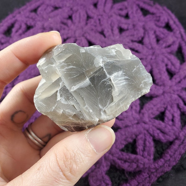 Raw Grey Silver Black Moonstone Rough Stone Crystal Piece Stones Crystals Moon Rare gray