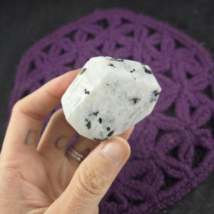 Rainbow Moonstone Freeform Stones Crystal Polished White Black