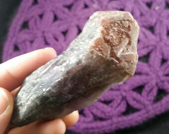 Super 7 Amethyst Cacoxenite Point Red Capped Sacred Seven Crystal Melody stone Brazil elestial large wand druzy