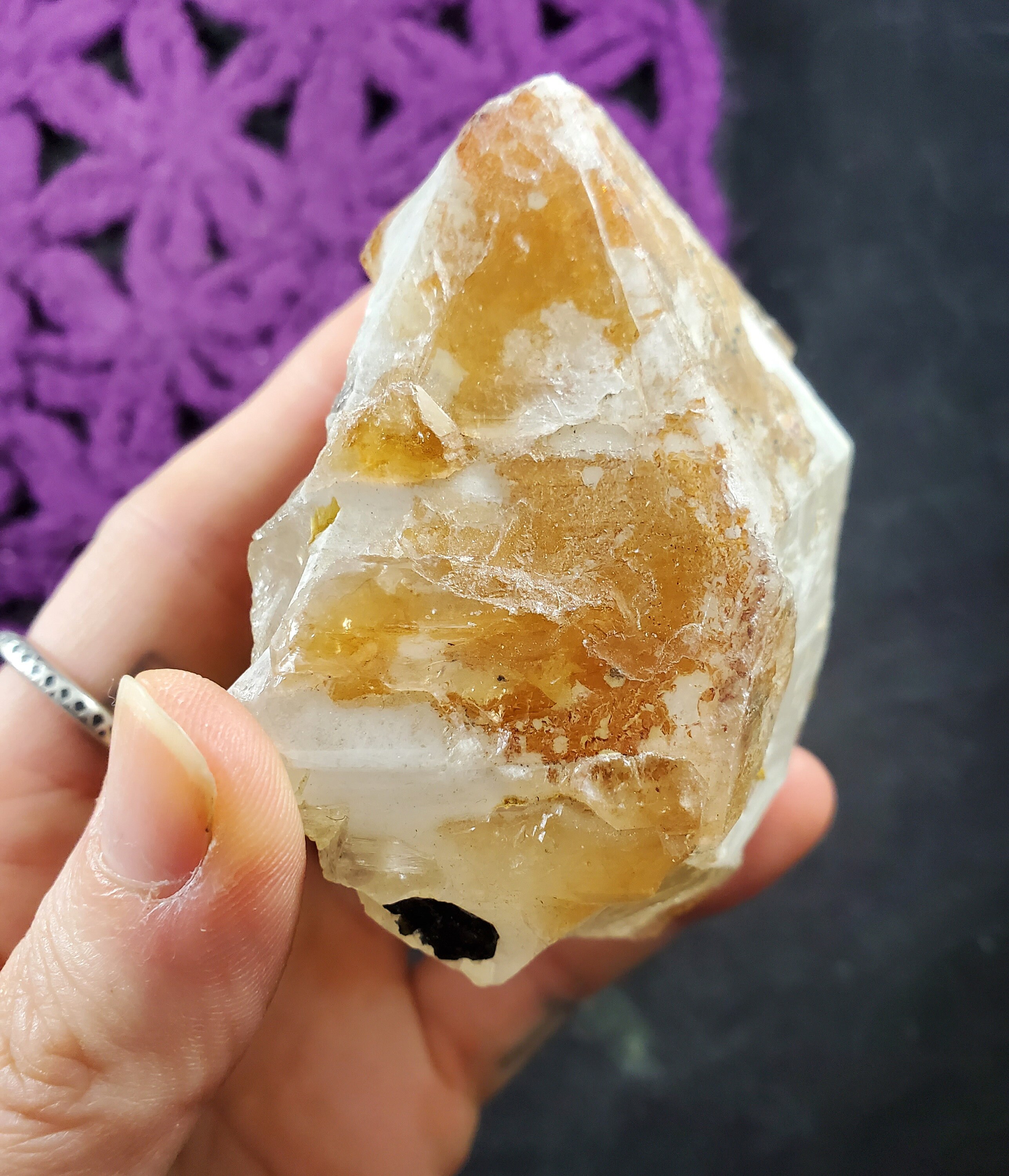 Iron Included Quartz Crystal Point Raw Chunk Piece Stones Crystals
