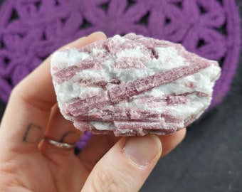 Pink Tourmaline in Quartz Matrix Raw Natural Stones Crystal heart chakra Rough Crystals