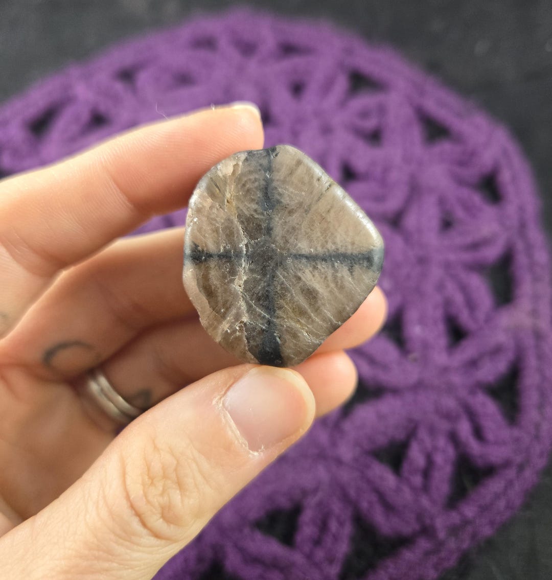 Chiastolite Andalusite Cross Stone Slice Crystal Stones Tumbled