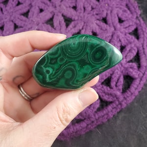 Malachite Green Polished Natural Freeform Crystal Stones Free Form Display Concentric Circles sacred geometry Congo DRC Africa