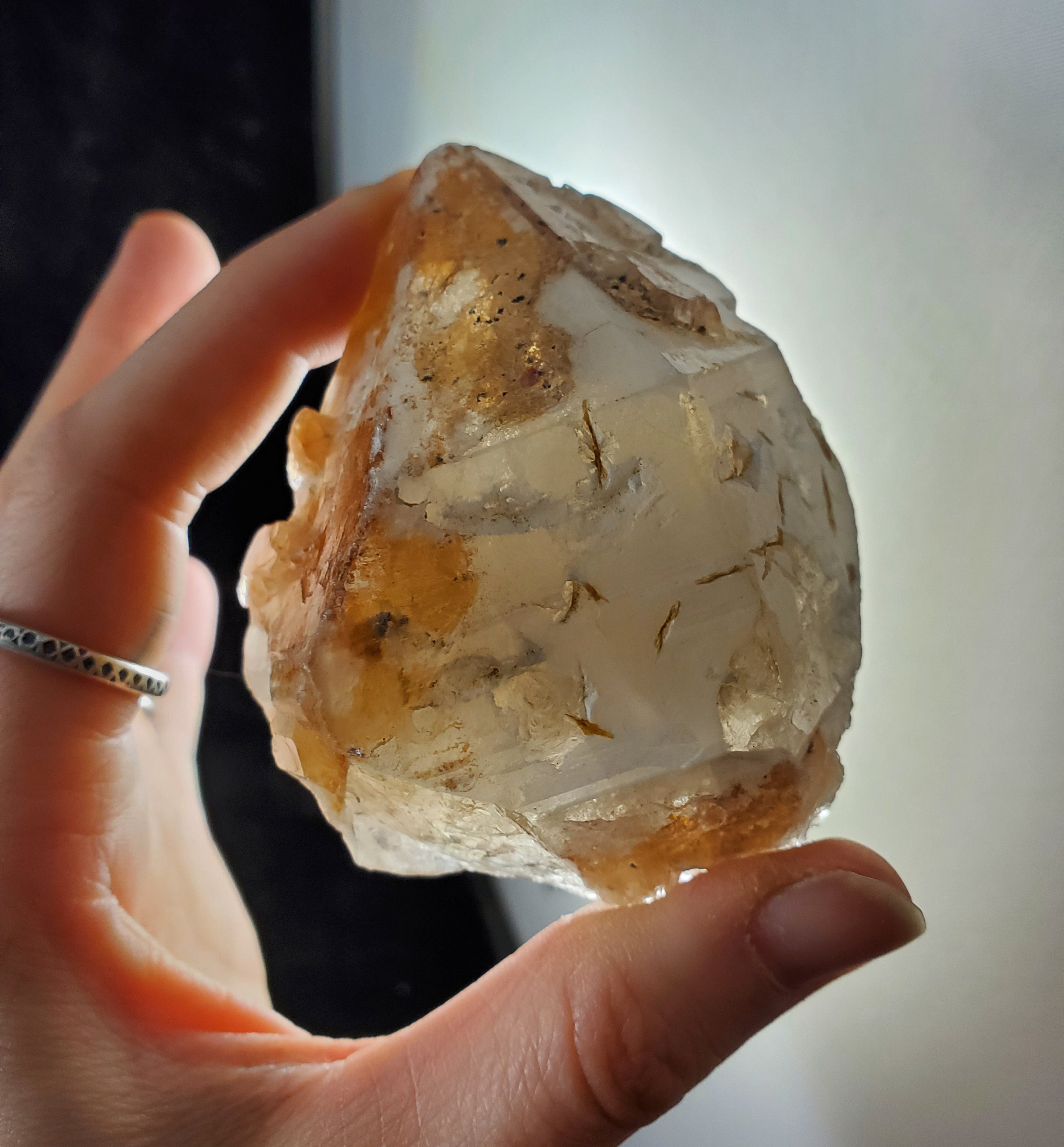 Iron Included Quartz Crystal Point Raw Chunk Piece Stones Crystals