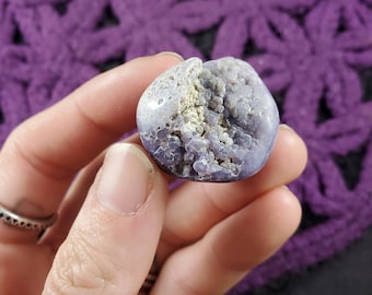 Grape Agate Tumbled Stone Crystal Stones Purple Botryoidal Crystals Polished Indonesia