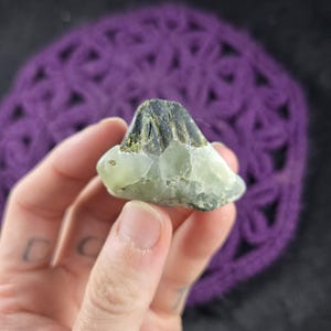 Prehnite with Epidote Botryoidal Lightly Tumbled Polished Crystal Stone Mali