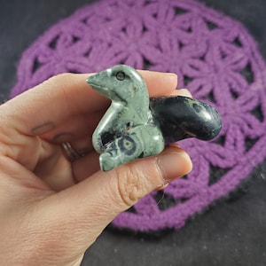 Kambaba Jasper Snake Carved Crystal Stones Serpent Cobra green carving animal totem