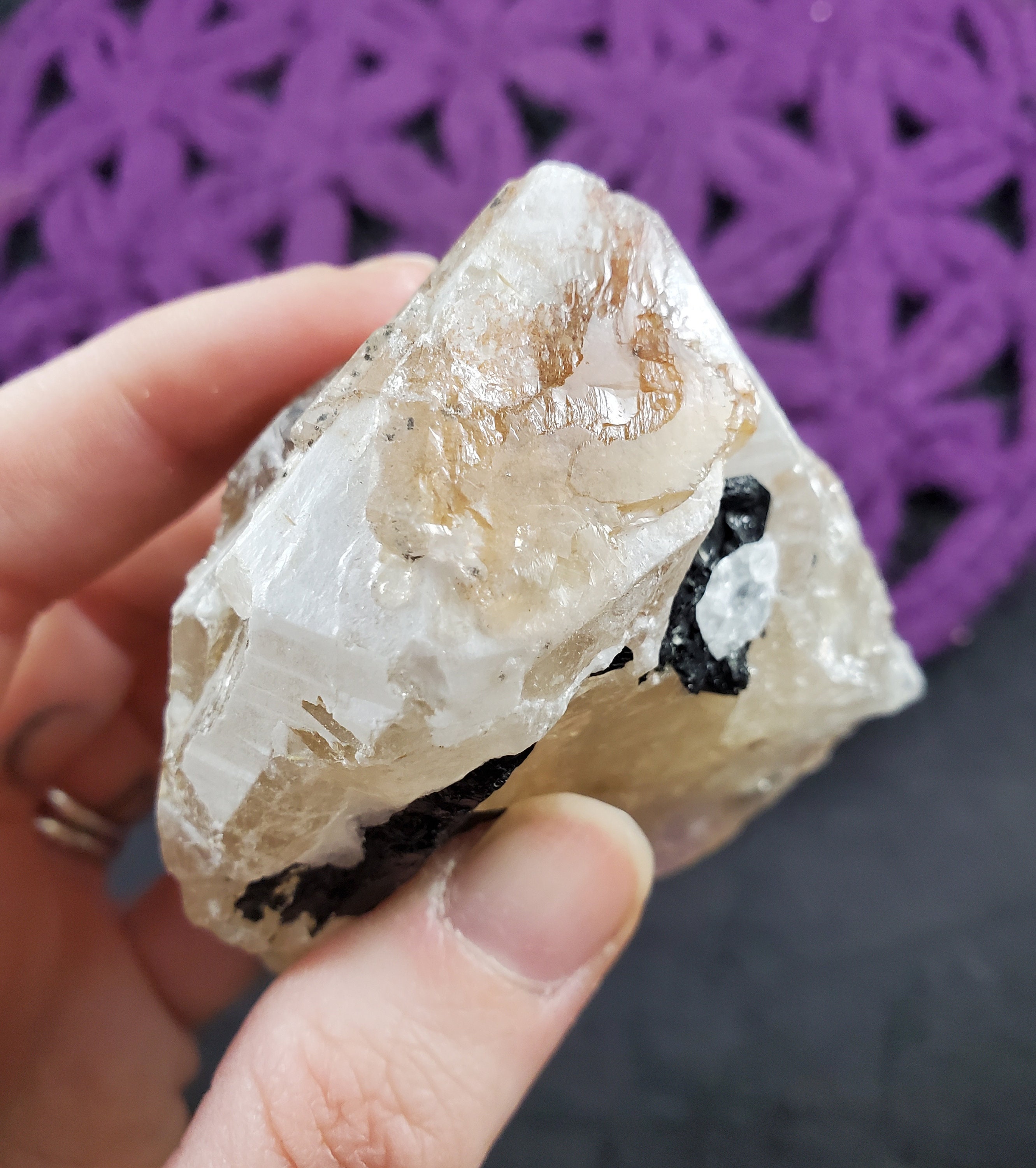 Iron Included Quartz Crystal Point Raw Chunk Piece Stones Crystals