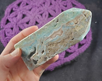 Blue Aragonite Polished Point Obelisk Crystals Magick Stones New Find Starseed Vugs Blue Pakistan