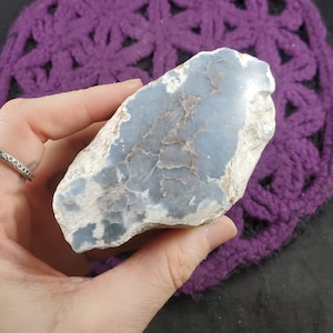 Angelite Top Polished Crystal Freeform Large Stones Crystals Natural Blue Anhydrite Unique Display Peru