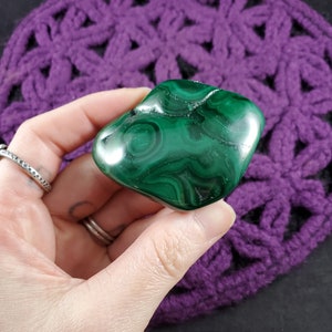 Malachite Green Polished Natural Freeform Crystal Stones Free Form Display Concentric Circles sacred geometry Congo DRC Africa