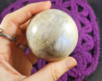 Moonstone Sunstone Sphere High Quality Stones Crystal 55mm Ball Polished Blue flash