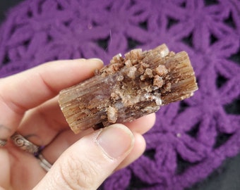 Red Purple Spanish Aragonite Crystal Cluster Spain Stones Crystals Raw aliens weird stone gold brown spiky star mineral